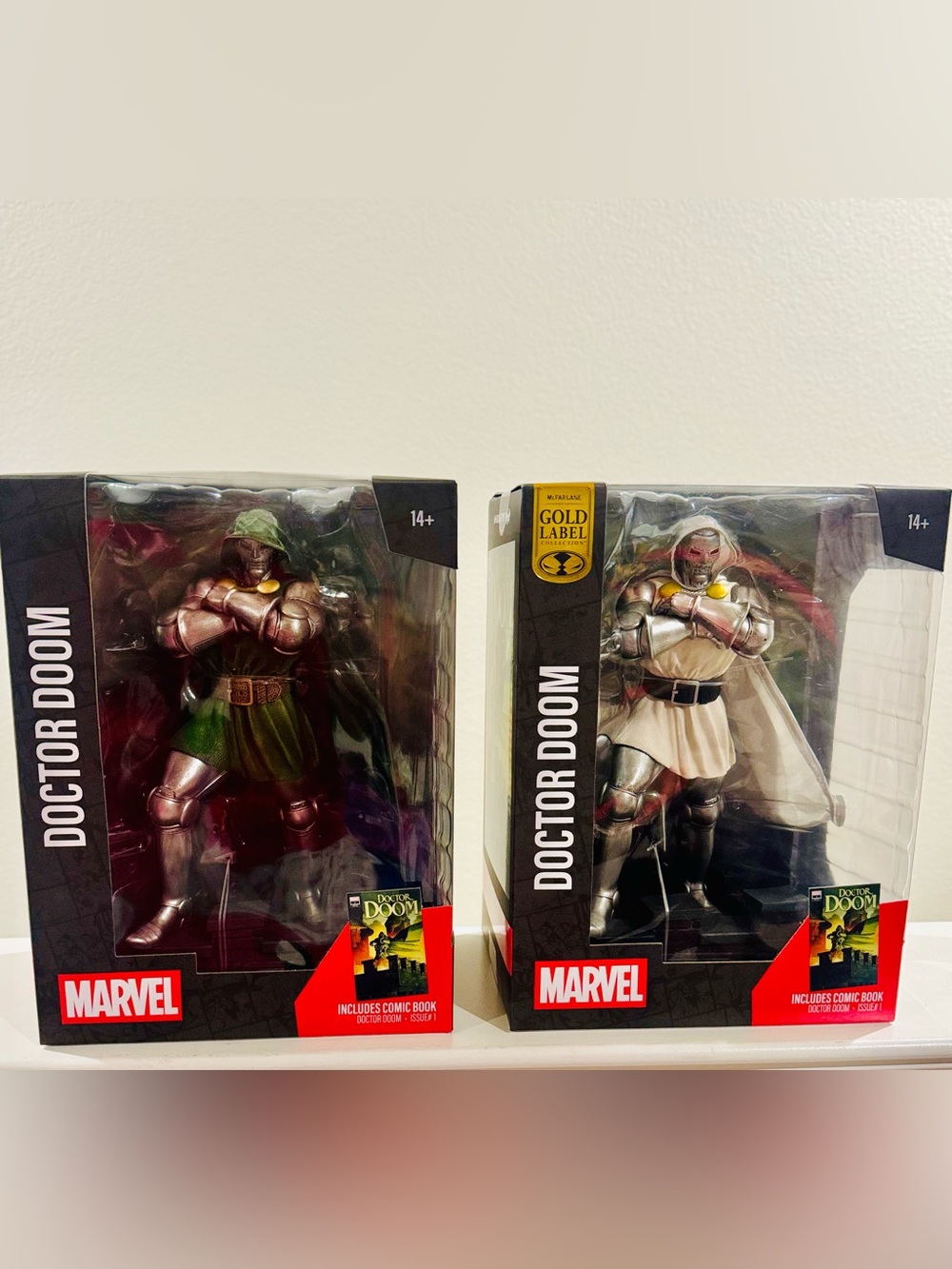 Marvel Doctor Doom Figures 12 inch  - Silver & Green Accents . Pack of 2 . NEW!!